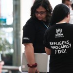 UNHCR workers at the event.