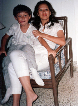 Azlan with his mother, in Kuching
