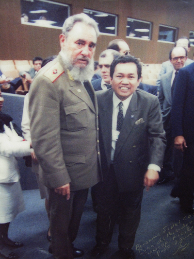 Ibrahim Ali meeting then Cuban president Fidel Castro in Brazil in 1992 at the Earth Summit
