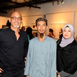 Sosrowardoyo (left) with artist Raja Shahriman and his wife.