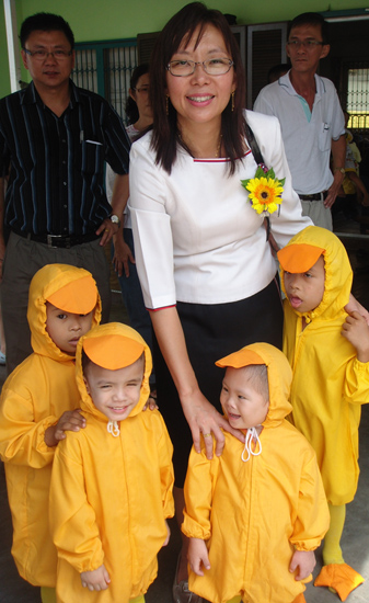 Visiting a home for special-needs children in May 2010 