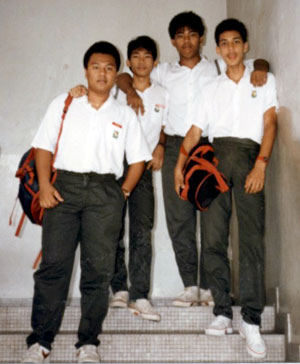 At St John's Institution in Form 5. Isaac is on the far right