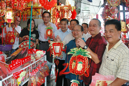 Meeting constituents on a walkabout during Chinese New Year 2010