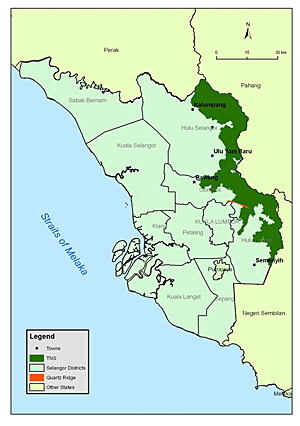 Map of Selangor State Park, with permission from Treat Every Environment Special (TrEES). Click for larger version