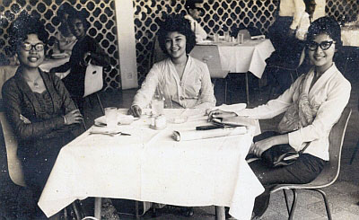 In the Philippines. Faridah and her elder sister Marina (right) were part of Badan Kebudayaan, a dance company set up by the Prime Minister's Department in the 1960s. On left is fellow dancer Zainab Kassim.