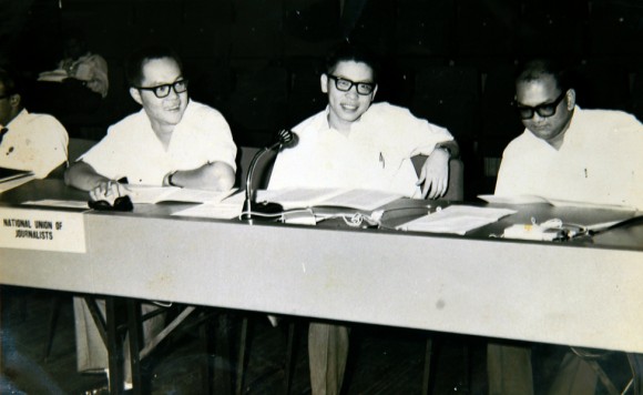 Before his political career, Lim was a journalist. He was the Singapore National Union of Journalist secretary-general for a time and is here at a SNUJ committee meeting. Before his political career, Lim was a journalist. He was the Singapore National Union of Journalist secretary-general for a time and is here at a SNUJ committee meeting