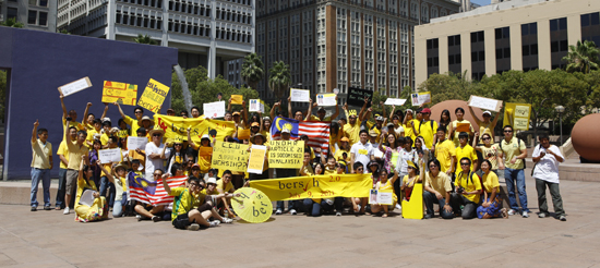 Showing solidarity in Los Angeles (Pic courtesy of James Cheng)