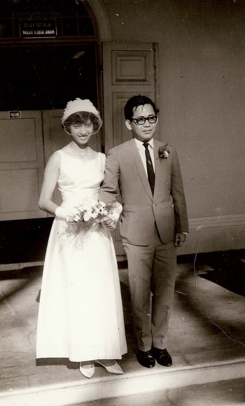 Parents, Rathi and Kay Kim, on their wedding day in Ipoh, 1966