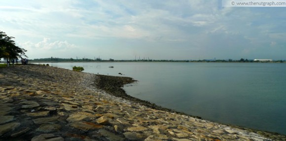 The landfill off the coast of Singapore