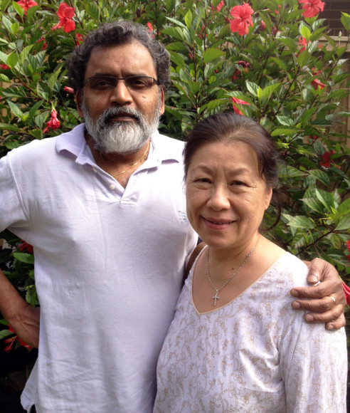 De Cruz and his wife Helen in their Sydney garden. They will be flying back to vote (Courtesy of William de Cruz)
